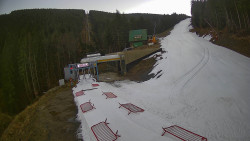 Modrá sjezdovka - dojezd k lanové dráze