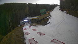 Modrá sjezdovka - dojezd k lanové dráze