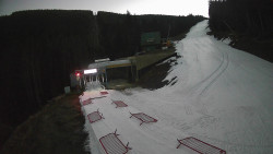 Modrá sjezdovka - dojezd k lanové dráze