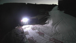 Modrá sjezdovka - dojezd k lanové dráze