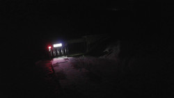 Modrá sjezdovka - dojezd k lanové dráze