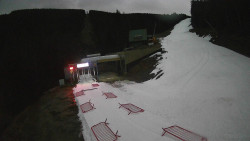 Modrá sjezdovka - dojezd k lanové dráze