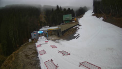 Modrá sjezdovka - dojezd k lanové dráze