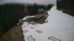 Modrá sjezdovka - dojezd k lanové dráze