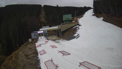 Modrá sjezdovka - dojezd k lanové dráze