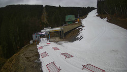 Modrá sjezdovka - dojezd k lanové dráze