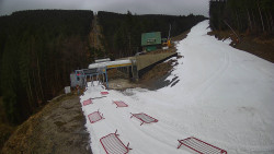 Modrá sjezdovka - dojezd k lanové dráze