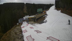 Modrá sjezdovka - dojezd k lanové dráze