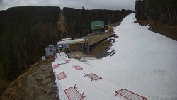 Modrá sjezdovka - dojezd k lanové dráze