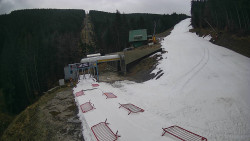 Modrá sjezdovka - dojezd k lanové dráze