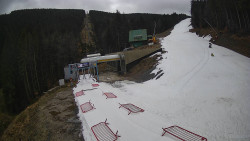 Modrá sjezdovka - dojezd k lanové dráze