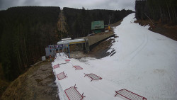 Modrá sjezdovka - dojezd k lanové dráze