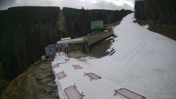 Modrá sjezdovka - dojezd k lanové dráze