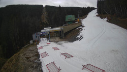 Modrá sjezdovka - dojezd k lanové dráze