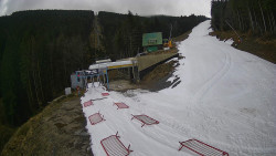 Modrá sjezdovka - dojezd k lanové dráze