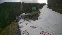 Modrá sjezdovka - dojezd k lanové dráze