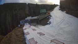 Modrá sjezdovka - dojezd k lanové dráze