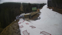 Modrá sjezdovka - dojezd k lanové dráze