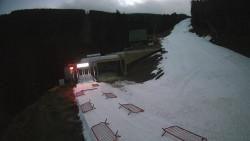 Modrá sjezdovka - dojezd k lanové dráze