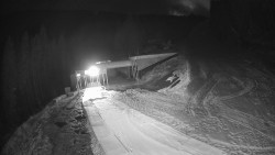 Modrá sjezdovka - dojezd k lanové dráze