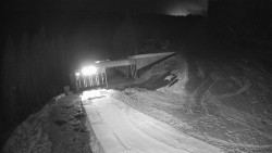 Modrá sjezdovka - dojezd k lanové dráze