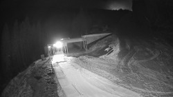 Modrá sjezdovka - dojezd k lanové dráze