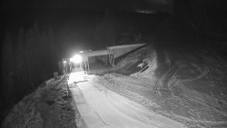 Modrá sjezdovka - dojezd k lanové dráze