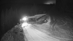 Modrá sjezdovka - dojezd k lanové dráze