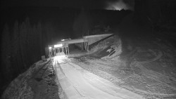 Modrá sjezdovka - dojezd k lanové dráze