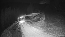 Modrá sjezdovka - dojezd k lanové dráze