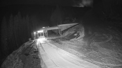 Modrá sjezdovka - dojezd k lanové dráze