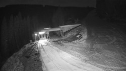 Modrá sjezdovka - dojezd k lanové dráze