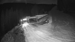 Modrá sjezdovka - dojezd k lanové dráze