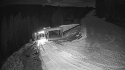 Modrá sjezdovka - dojezd k lanové dráze