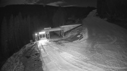 Modrá sjezdovka - dojezd k lanové dráze