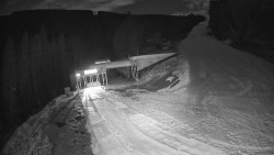 Modrá sjezdovka - dojezd k lanové dráze