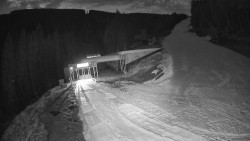 Modrá sjezdovka - dojezd k lanové dráze