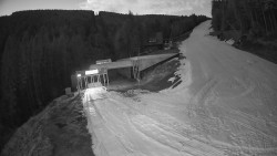 Modrá sjezdovka - dojezd k lanové dráze