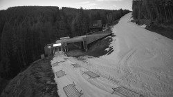 Modrá sjezdovka - dojezd k lanové dráze