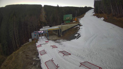 Modrá sjezdovka - dojezd k lanové dráze