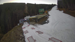 Modrá sjezdovka - dojezd k lanové dráze