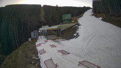 Modrá sjezdovka - dojezd k lanové dráze