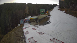 Modrá sjezdovka - dojezd k lanové dráze