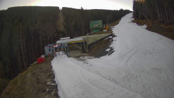 Modrá sjezdovka - dojezd k lanové dráze