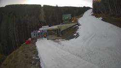 Modrá sjezdovka - dojezd k lanové dráze