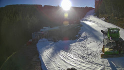 Modrá sjezdovka - dojezd k lanové dráze