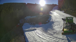 Modrá sjezdovka - dojezd k lanové dráze