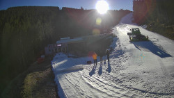 Modrá sjezdovka - dojezd k lanové dráze