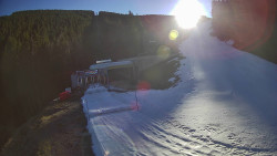 Modrá sjezdovka - dojezd k lanové dráze