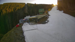 Modrá sjezdovka - dojezd k lanové dráze